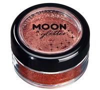 Agitadores de Brillo Fino por Moon Glitter - 100% Brillo Cosmético para la Cara, Cuerpo, Uñas, Cabello y Labios - 5g - Cobre Bronce