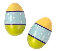 Agitadores de huevos de madera de polipropileno para primeros años, amarillo, azul, verde, par