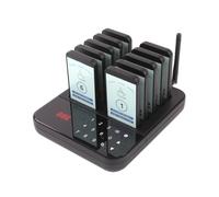 AGJ Buscador de restaurante con 10 beepers sistema de llamadas inalámbricas para clientes de invitados, para patio de alimentos, camión, iglesia, guardería, clínica, cafetería, con zumbador, vibración