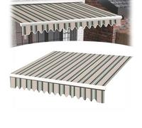 AGKANVCVNT Lona De Repuesto para Toldos Exterior, Toldo Manual Retráctil, Toldo De Poliéster para Mercado Balcón Patio, Sin Marco, 2.5x2m 4x3m 5x3m(Khaki,5x3m/16x10ft)