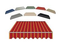 AGKANVCVNT Lona para Toldo Exterior 3X2.5m Toldo Manual Retráctil, Tela De Repuesto para Toldo, Impermeable, Tela De Toldo para Jardín/Restaurantes/Tiendas(Red,3.5x3.0m(12x10ft))