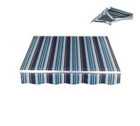 AGKANVCVNT Tela De Repuesto para Toldo Retráctil 3x2m 4x3m 5x3m Toldo Retráctil Exterior, Cubierta De Parasol, Parte Superior Dosel Lona Recambio para Balcón, Patio, Terraza(Stripe Blue,16x10ft/5x3m)