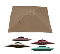 AGKANVCVNT Tela De Repuesto Parasol 300x300cm 250x250cm Toldo De Repuesto para Sombrilla Cuadrada, Protección UV 30+ Toldo De Recambio Impermeable(Khaki,250x250cm(8x8ft))