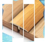 AGKANVCVNT Tira De Transición De Piso Autoadhesiva, Perfil De Transición En T, Tira Divisoria De Puerta Transicion De Suelo PVC para Laminado Vinilo, Resistente A Los Arañazos(Yellow Oak,3 Pcs)
