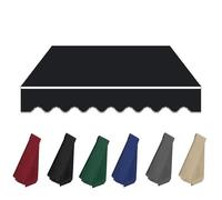 AGKANVCVNT Toldo Manual Retráctil 4x3 3x2m Toldo para Balcón Exterior, Tela De Repuesto para Toldo De Terraza, Lona para Toldo De Sol, Protección Solar Impermeable(Black,8x6.5ft/2.5x2m)