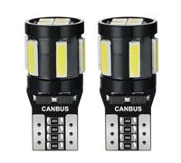 AGLINT Bombilla T10 LED CANBUS Sin Errores W5W 194 168 501 10SMD LED Luz para Coche Luces de Posición Matrícula Mapa Puertas Laterales Marcador Cortesía Luz 12V 6500K Blanco 2 Piezas