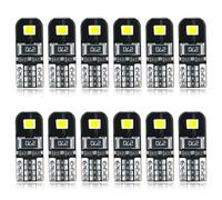 AGLINT Bombilla W5W T10 LED CANBUS 194 501 12V para Coche Interiores Luce Domo Mapa Cortesía Matrícula Puertas Laterales Marcador Luces 6500K Blanco 12 Piezas