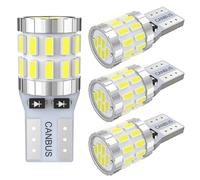 AGLINT T10 LED Bombillas CANBUS Sin Errores 12V 30-SMD Super Brillante W5W 501 194 2825 para Coche Luces de posición Domo Mapa de cortesía Puerta Matrícula 6500K Blanco 4 Unidades (Blanco)