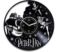 AGlitw Peter Pan Reloj de Pared de Vinilo Disco de Vinilo Reloj de Pared Retro Cumpleaños Año Nuevo Navidad Regalo de cumpleaños Personalidad Diseño Creativo para el hogar Decoración de Pared