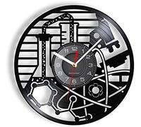 AGlitw Reloj de pared de vinilo para prueba de reacción química de vinilo, reloj de pared de bioquímica, ciencia, vitage, obras de arte, decorativo, silencioso, regalo para profesor