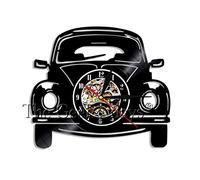 AGlitw Relojes de Pared silenciosos de Cuarzo con Registro de Vinilo Vintage Reloj de Pared 3D para Coche Relojes Diseño Moderno Decoración Relojes de Arte Hechos a Mano Reloj para el hogar