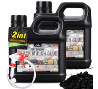Aglutinante de Grava 2L, Colorante y Pegamento para Mantillo Negro para Pegar Piedras, Unir Corteza y Grava en Bordes - 2-EN-1 Pegamento para Grava Listo para Usar para Roca, Arena, Caminos de Jardín