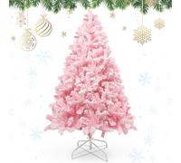 AGM - Árbol de Navidad Artificial de 1,5 m, con 480 Puntas de Rama, con Efecto Nieve, árbol navideño para Decoraciones al Aire Libre, Rosa