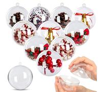 AGM Bolas de Navidad, 20Pcs Bolas Navideña Personalizada Transparente, Bola Rellenable de Navidad, Fiesta, Bodas, Bola Colgante Decoración de Navidad DIY[Diámetro: 8 cm] (no Incluye Cuerda)