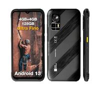 AGM H6 Teléfono Móvil Resistente Ligero, 8(4+4)+128GB(TF 512GB), Impermeable Móviles y Smartphones Libres Ultra Fino, Ranura para 3 Tarjetas, 6.56" HD+90Hz IP68/IP69K/NFC/Face ID/Dual SIM Negro