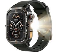 AGM Legion 3 Reloj Inteligente Hombre con Linterna, Smartwatch Ultrarresistente AMOLED 1.95", Llamadas Bluetooth, IP68/5ATM, Batería 500mAh. Ideal Trabajo y Exteriores (Android/iOS) (Negro)