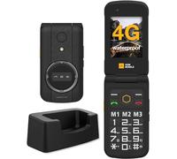 AGM M8 Flip Flip Phone sin Contrato, teléfono móvil 4G Senior con Botones Grandes, Resistente al Agua y a Las caídas, SOS, Compatible con audífonos, marcación rápida/1500 mAh/104 dB Altavoz