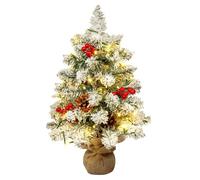 AGM Mini árbol de Navidad de 1.5 pies, árbol de Navidad Artificial pequeño con Luces de 55 cm para decoración de Navidad en Interiores y Exteriores
