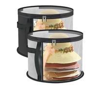 Agmoctz 2 unids sombrero caja con asa y de cremallera, para la caja de almacenamiento de las mujeres, caja de viaje del sombrero de béisbol plegable, caja de sombrero de vaquero hombre