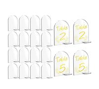 Agmoctz 20 Paquetes de Letreros de NúMeros AcríLicos en de 6 X 4 Pulgadas con Soporte, Letrero de RecepcióN de Boda, Letreros de AcríLico con de Bricolaje