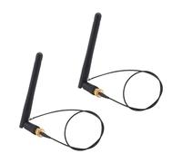 Agmoctz 2PCS / Lot 2.4GHz 3DBi WiFi 2.4G Antena Antena RP-SMA Macho Enrutador InaláMbrico + PCI U.FL IPX una RP SMA Cable Flexible Macho
