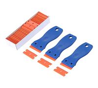 Agmoctz 3 Piezas Raspadores de Hoja de Afeitar de PláStico y 100 Piezas Hojas de Afeitar de PláStico de Doble Filo de 15 Pulgadas para Herramienta de Vinilo de Tinte de Ventana AutomáTica