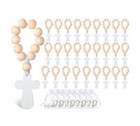 Agmoctz 36 Piezas de Rosario de Madera con Bolsas de para Bautismo, Primera Comunión, Confirmación, Baby Shower, Despedida de Soltera