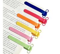 Agmoctz 6 Marcapáginas Automáticos de Silicona con Portalápices. un Regalo para Amantes de los Libros. Sujetapáginas.