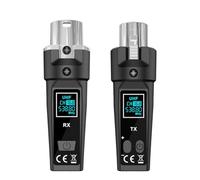 Agmoctz Adaptador Convertidor de Micrófono Inalámbrico UHF, Transmisor y Receptor XLR para Micrófono Dinámico, Mezclador de Audio para Guitarra.