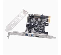 Agmoctz Adaptador de Tarjeta PCIE Tipo C USB 3.2 Gen1 de 5 Gbps Placa PCI Express 2 Puertos USB 2 Puertos Tipo C/Tarjeta de Expansión PCI-e USB3.2