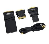 Agmoctz Adaptador de VíDeo GráFico Externo USB 2.0 una DVI/VGA/Compatible con MúLtiples Monitores Display Extend/Mirror para