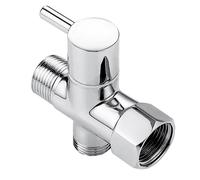 Agmoctz Adaptador en T para Bidé, Adaptador en T de LatóN con VáLvula de Conector en T de 3 VíAs 7/8" X 7/8" X G1/2 para Rociador de Bidé para Inodoro