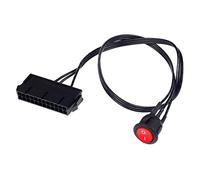 Agmoctz Alambre de EstañO de Cobre de Cable de 50 Cm 24 Pines Hembra ATX PSU PC Fuente de AlimentacióN Probador de Arranque Puente de Arranque con Interruptor de Encendido/Apagado