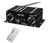 Agmoctz Amplificador Digital Bluetooth 12V para el Hogar y el Coche Altavoz de Sonido HiFi de 2 Canales FM Rrceiver Mini Amplificador de Audio Class-AB AMP