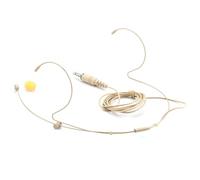 Agmoctz Auricular con Condensador de Doble Gancho Beige Ajustable, Micrófono con Cerradura, Enchufe de 3,5 mm para Inalámbrico