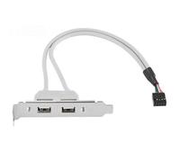 Agmoctz Cable USB 2.0 Hembra de Perfil Bajo de 9 Pines para Panel Posterior de Placa Base, 30 Cm, con Soporte PCI y 8 cm de