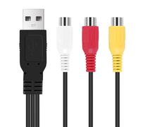 Agmoctz Cable USB a 3RCA USB Hembra a 3 RGB Video AV Adaptador Compuesto Cable Convertidor Cable Conector Cable para TV PC DVR