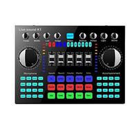 Agmoctz Cambiador de Voz de TeléFono de Computadora K1 Tablero Mezclador de Tarjeta de Sonido en HiFi TransmisióN de Audio Bluetooth 5.0 Universal
