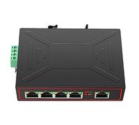 Agmoctz Conmutador de Red Industrial de 5 Puertos 100M Hub RJ45 Divisor de Internet Conmutador RJ45 Plug y Play Conmutador Mejorado Tipo Riel DIN