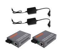 Agmoctz Convertidor de Medios de Fibra Óptica Gigabit -GS-03AB, 1000 Mbps, Monomodo, Fibra Óptica, Fuente de Alimentación Externa, Enchufe UE EU Plug