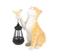 Agmoctz DecoracióN Solar LáMpara de Animales LáMpara Solar de PequeñOs Gatos Resina Mini Gatos Linterna Al Aire Libre JardíN Patio BalcóN Adorno Luces