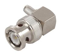 Agmoctz Enchufe Macho BNC en áNgulo Recto Crimp para RG58 RG400 RFC195 Conector Adaptador Coaxial, Plateado