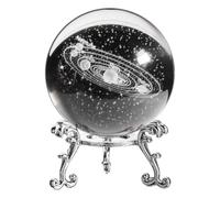 Agmoctz - Figura decorativa de bola de cristal estrellado grabado en 3D, esfera de cristal de 60 Mm, portapapeles con soporte, decoración artística, H, fácil de usar