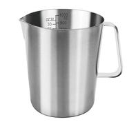 Agmoctz Jarra dosificadora de 1 L de acero inoxidable, cristal dosificador de metal con asa, graduación en onzas y ml, lavable en lavavajillas, olla de leche.