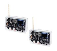 Agmoctz Kit de 2 Walkie-Talkies con Radio FM, Kit Electrónico para Armar, 409,85 MHz, Frecuencia Ajustable, Pantalla OLED de 87-108 MHz, Kit de Soldadura para Armar.