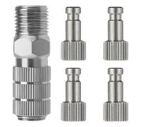 Agmoctz Kit de Conector Adaptador de Liberación Rápida de Acoplador Rápido para Aerógrafo con 4 Conectores Macho de 1/8 Pulgada para Aerógrafo