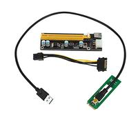 Agmoctz NGFF M.2 M Llave una USB 3.0 PCI-E Tarjeta Vertical M2 una USB3.0 PCIE 16X 1X Extender con AlimentacióN para Litecoin