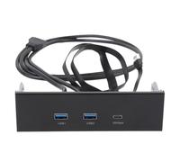 Agmoctz Panel Frontal Concentrador GEN2x2 para Unidad Óptica, Panel de Extensión USB-A Tipo C, 3 Puertos, 5,25", 19 Pines, 20 Gbps para Accesorios de Computadora