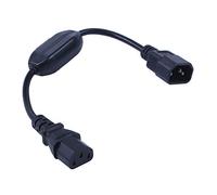 Agmoctz PDU UPs Especial Cable de AlimentacióN, IEC 320 C14 una C13 con Interruptor de Encendido/Apagado de 30 Cm Negro