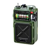 Agmoctz Radio Portátil Vintage con Dinamo y Manivela Solar, Am/FM/SW, Banda, Radio de Emergencia, Altavoz Bluetooth con Linterna SOS.
